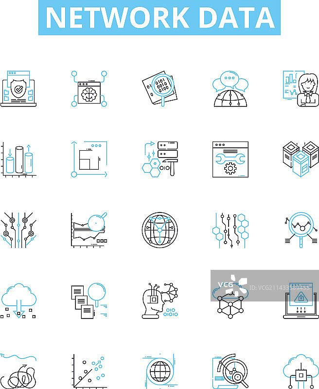 网络数据线图标集图片素材