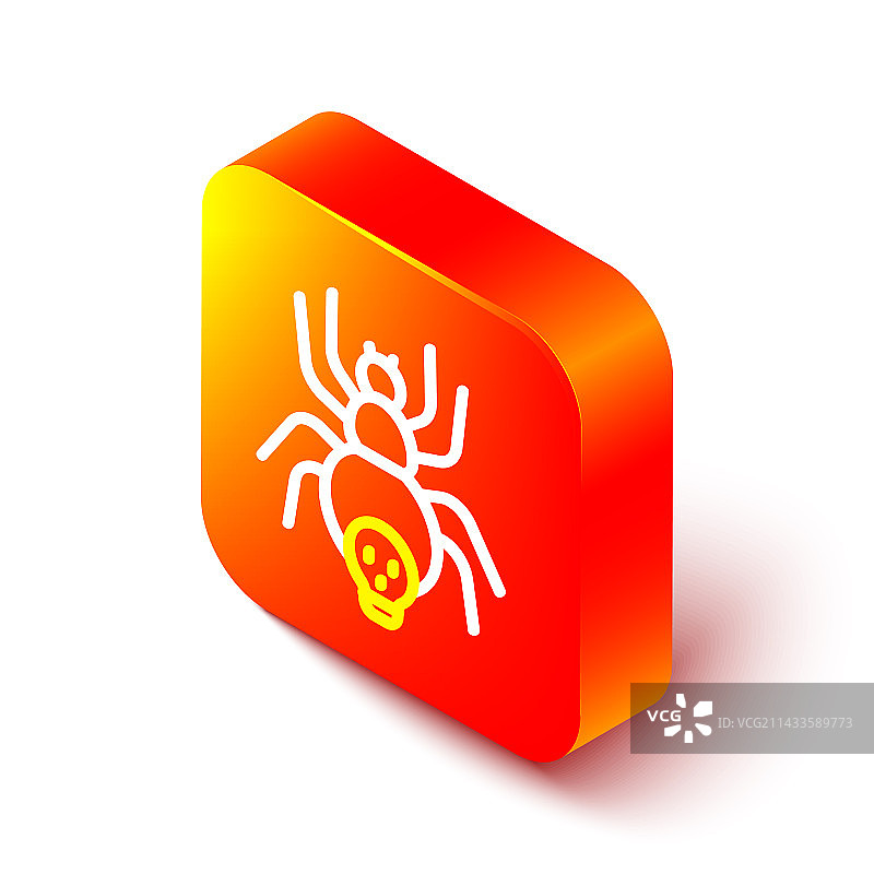 2.5D线条剧毒蜘蛛图标图片素材