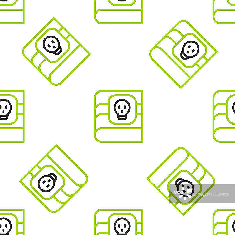 带骷髅图标的毒药书籍线条图片素材