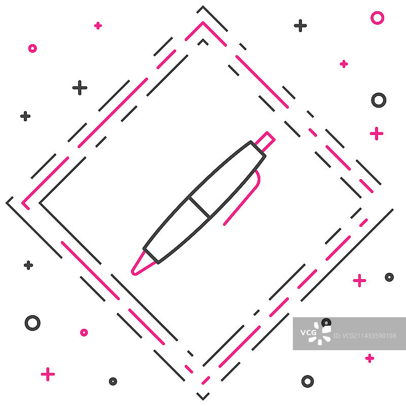 白色背景上的线条钢笔图标图片素材