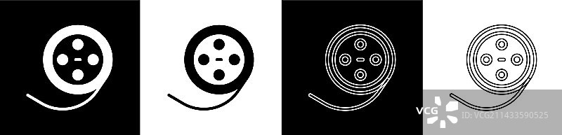 黑白胶片卷轴图标素材图片素材