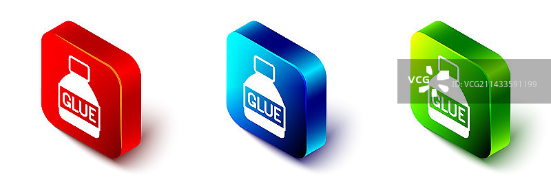 2.5D胶水图标，白色背景图片素材