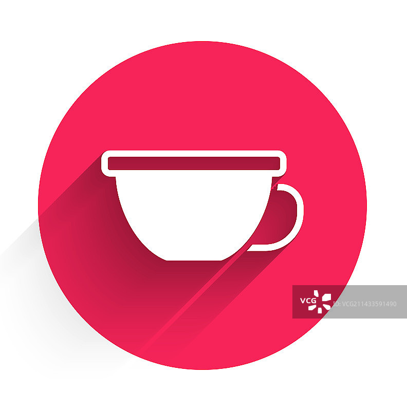 带长阴影的白色茶杯图标图片素材