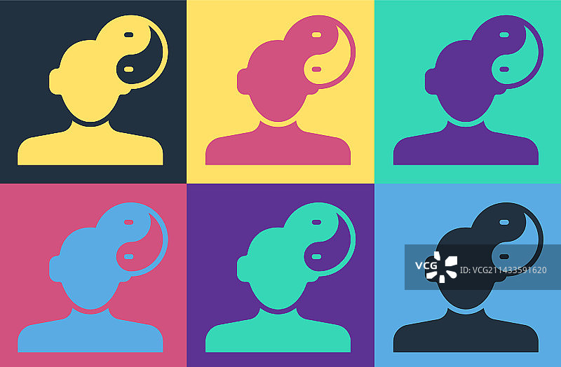 波普艺术阴阳和谐平衡符号图片素材