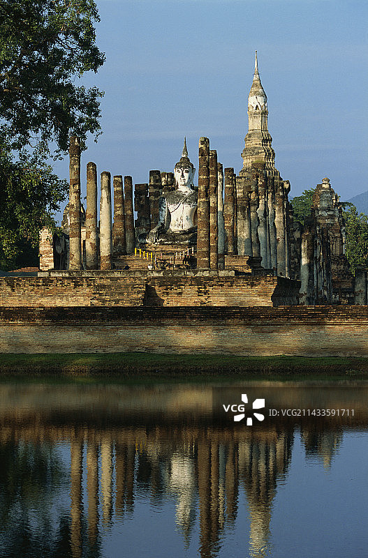 素可泰古城的西沙寺图片素材