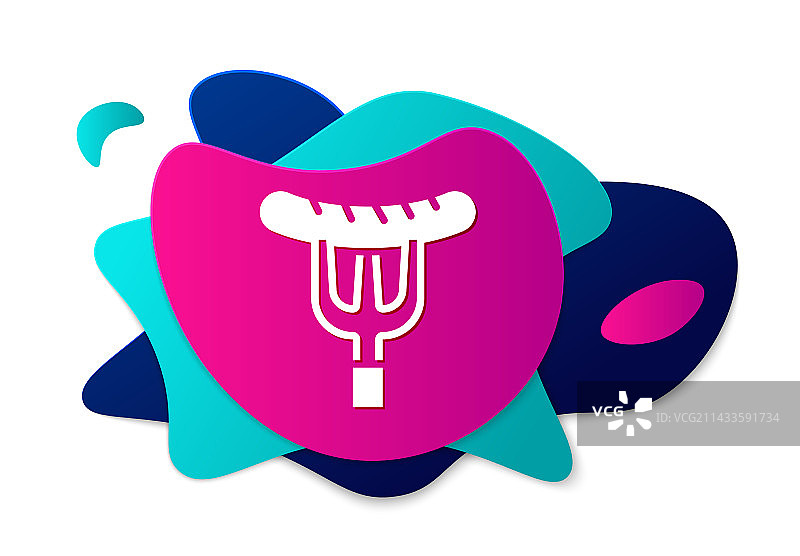 彩色香肠叉子图标图片素材