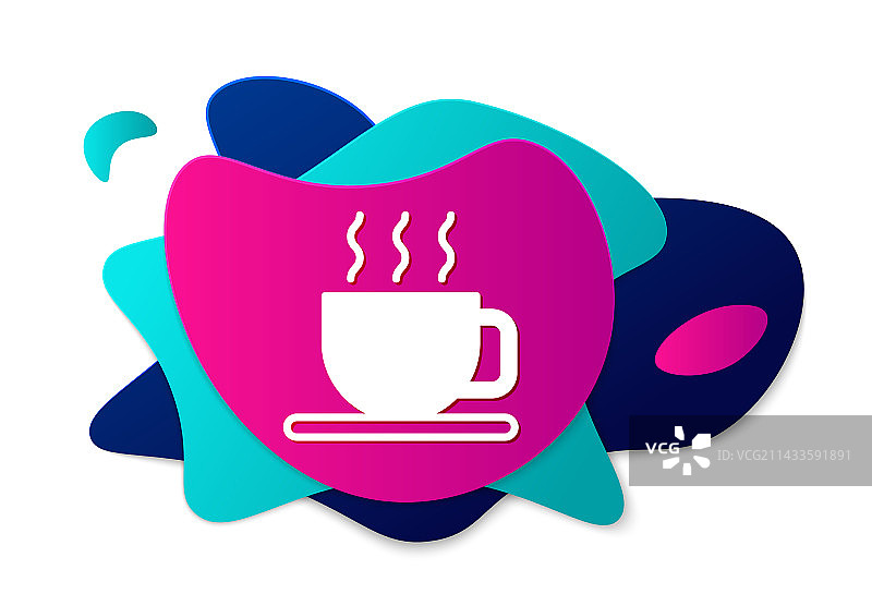 白色背景上的彩色茶杯标志图片素材