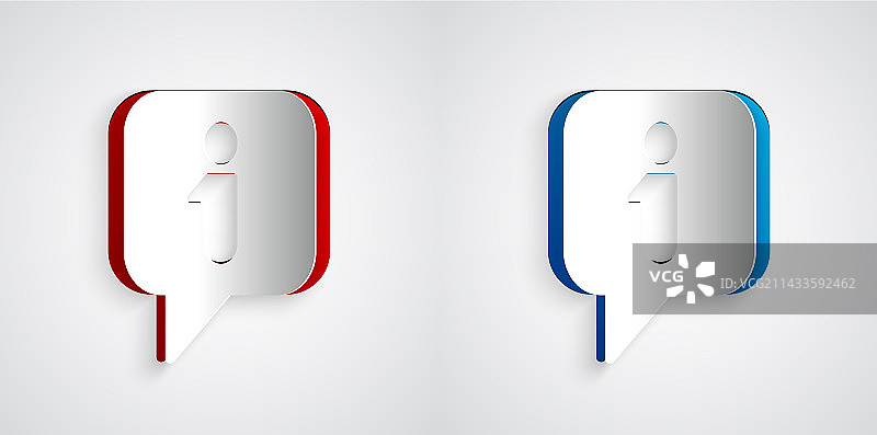 灰色背景上的剪纸信息图标图片素材