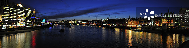 伦敦滑铁卢桥眺望泰晤士河图片素材