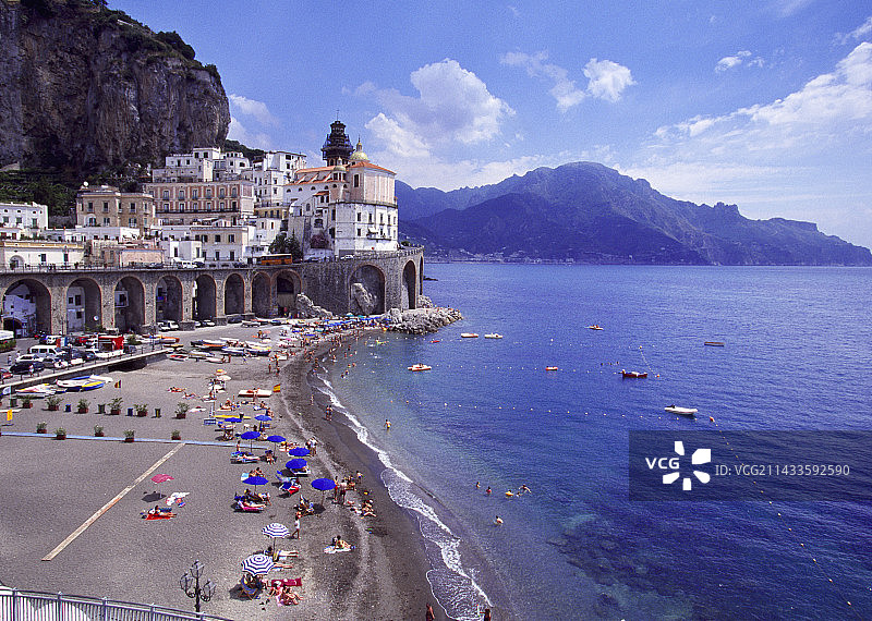 意大利阿马尔菲海岸阿特拉尼海滩图片素材