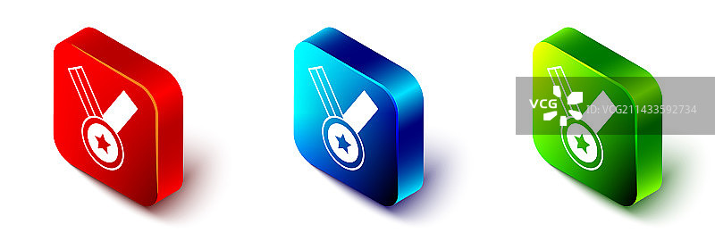 2.5D等距奖牌图标图片素材