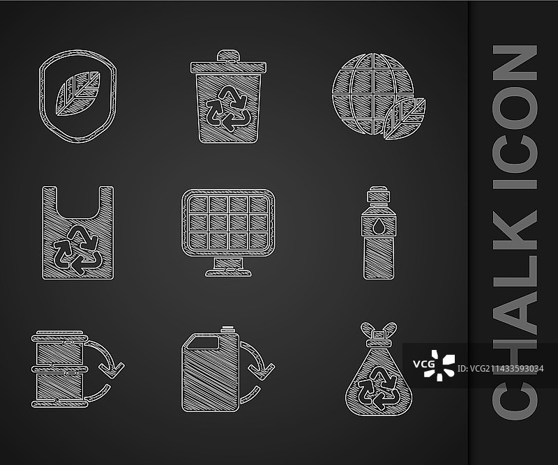 太阳能电池板燃料罐垃圾环保概念图图片素材
