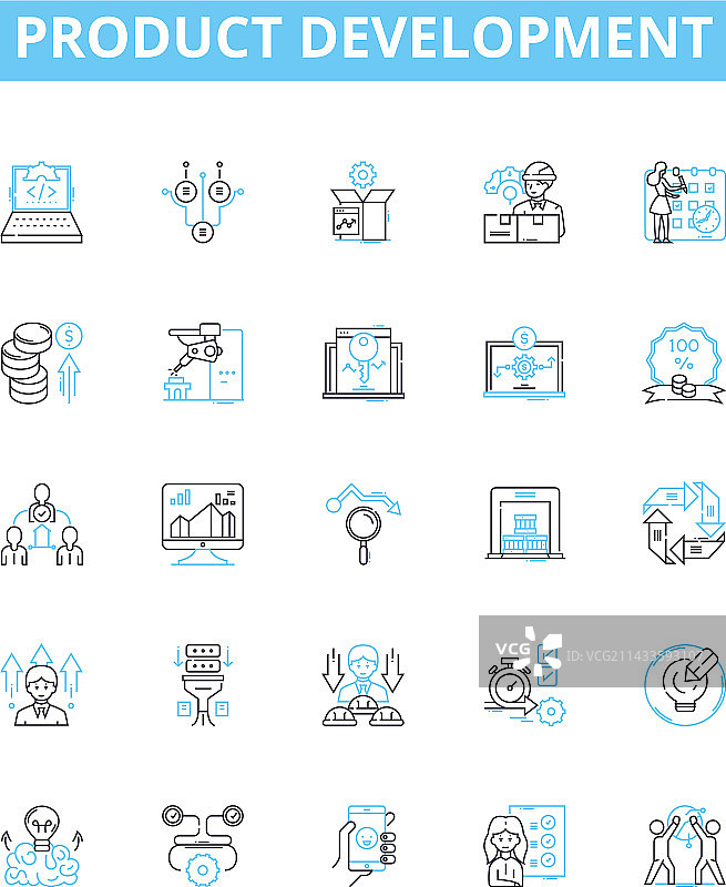 产品开发线性图标集图片素材