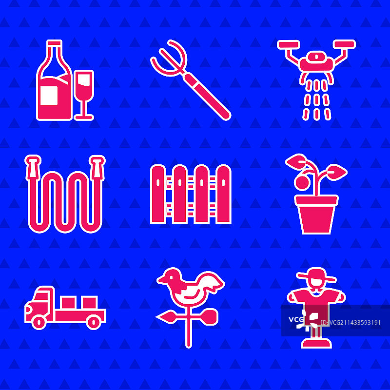 花园木栅栏和风向标图片素材