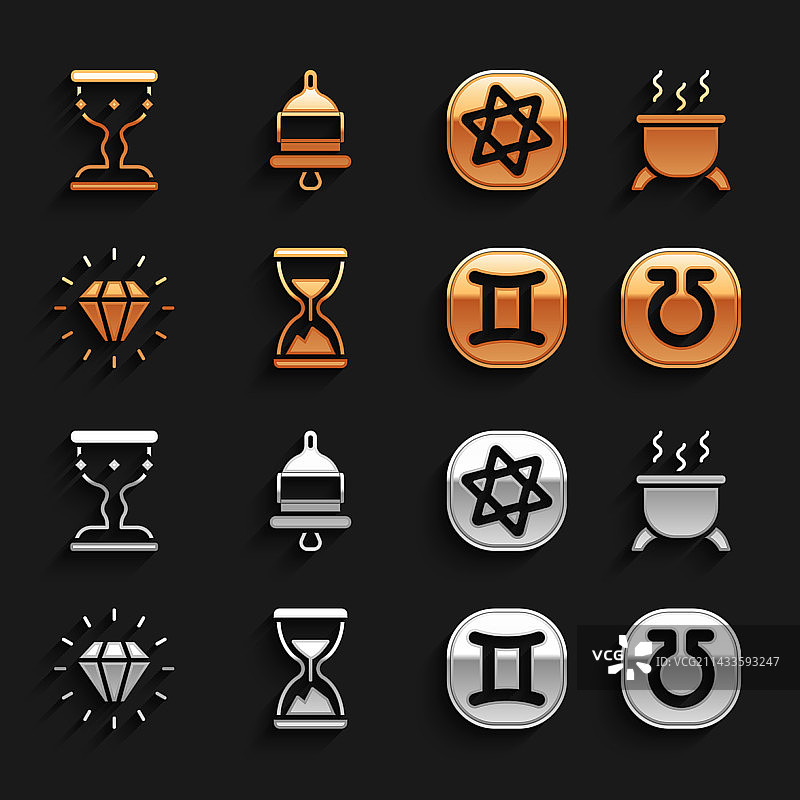 旧沙漏、女巫大锅与生命图片素材