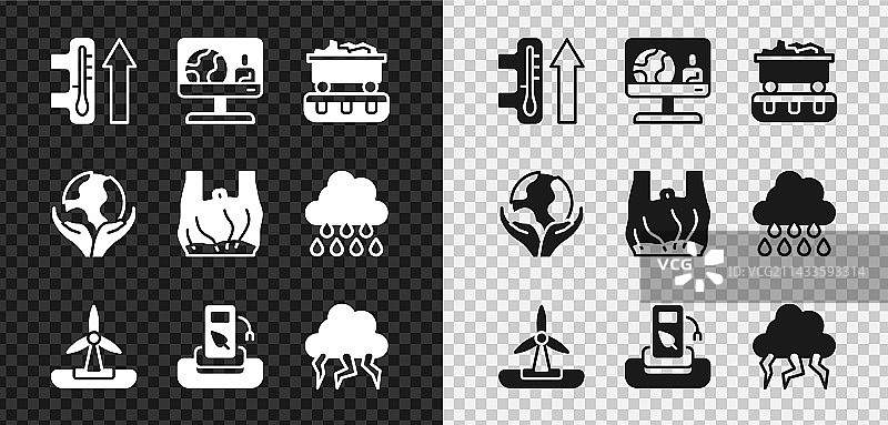 全球变暖天气预报运煤火车设置图片素材