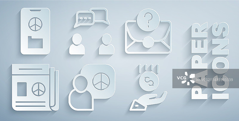 和平谈判、带问号的新闻信封图片素材