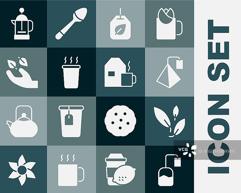 手持茶杯茶叶套装图片素材