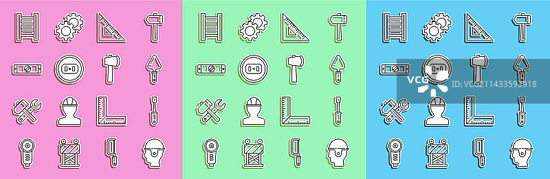 工人安全帽螺丝刀泥刀图片素材