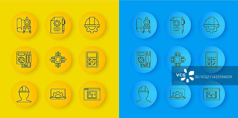 工人安全帽和万用表图片素材