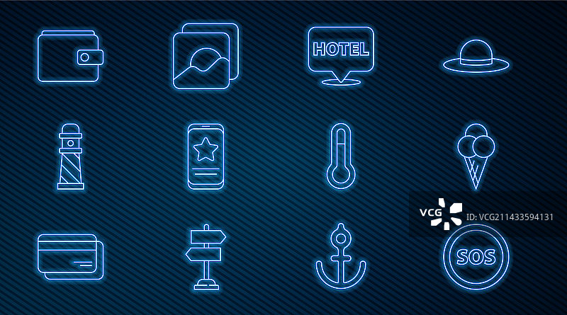 定位SOS冰淇淋华夫饼图标图片素材