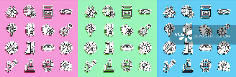 DNA符号细菌培养皿线条图片素材