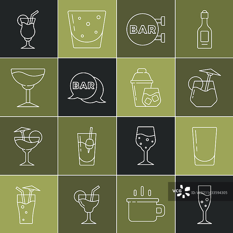 香槟酒杯鸡尾酒组合图片素材