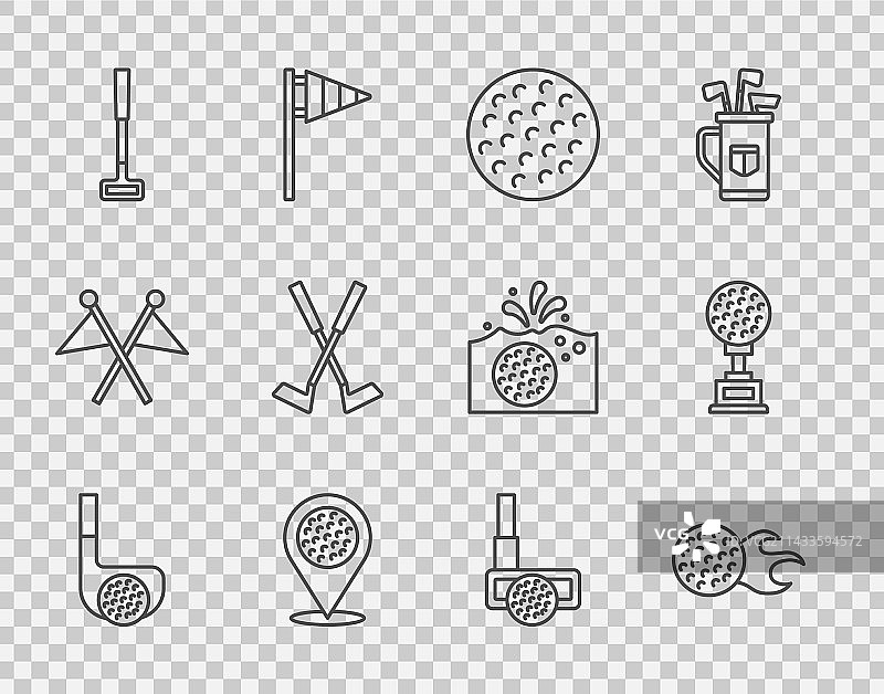 高尔夫球杆、球位和高尔夫运动图片素材