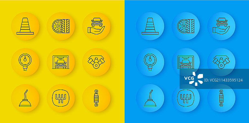 机油桶机器轮胎线条合集图片素材