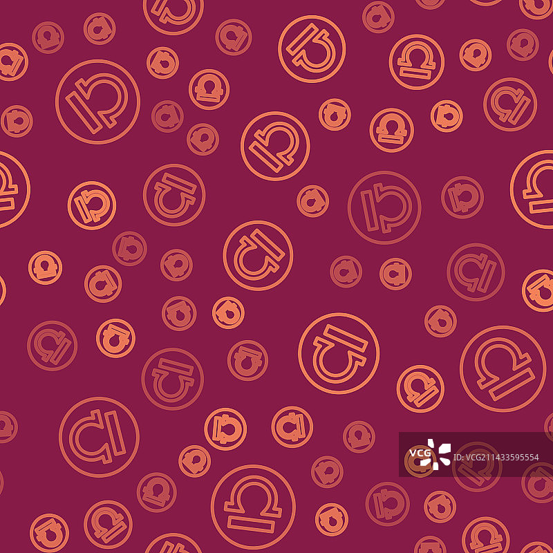 棕色线条天秤座星座图标隔离图片素材