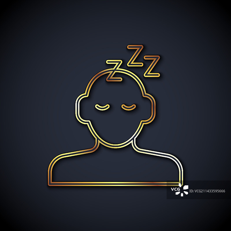 黑色背景上的金色线条梦境图标图片素材