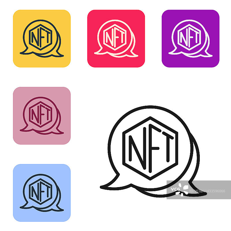 黑色线条NFT数字加密艺术图标图片素材