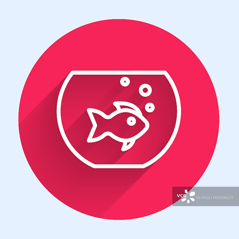 带鱼图标的白色线条水族箱图片素材