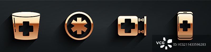 护士帽与医疗十字标志图案图片素材