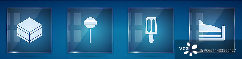 巧克力布朗尼蛋糕和棒棒糖冰淇淋套装图片素材