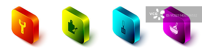 2.5D的削皮器砧板套装图片素材