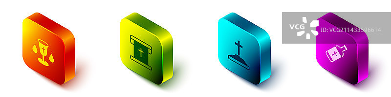 2.5D基督教圣餐杯旗帜套装图片素材