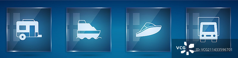 房车露营拖车、游轮、快艇图片素材