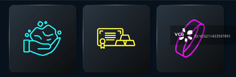 金色金块戒指和金条图片素材