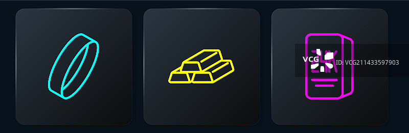 24K金戒指及黑色方块系列图片素材