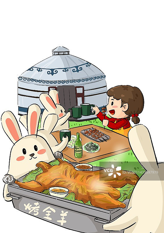 小兔子餐厅之烤全羊图片素材