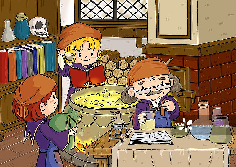 儿童插画-炼金术士图片素材