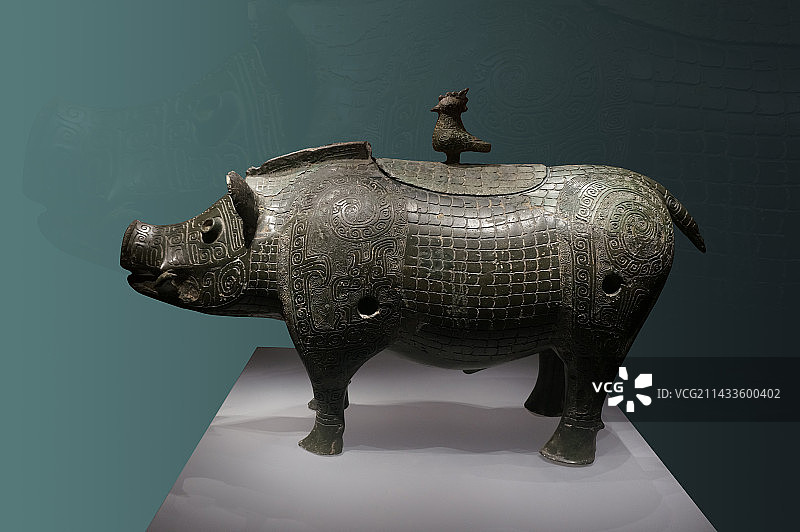 湖南省博物馆 商代豕形猪尊图片素材