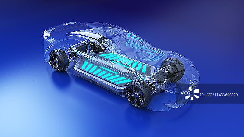 3D电动新能源车充电图片素材