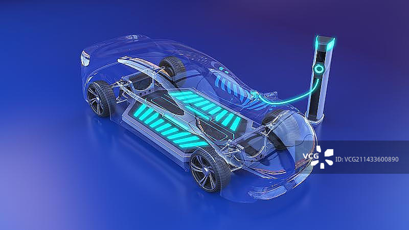 3D渲染的新能源电动汽车未来科技图片素材