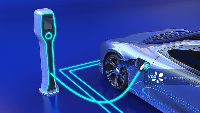 c4d新能源车充电电力平台图片素材