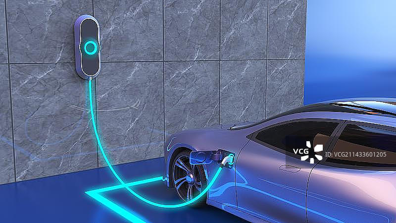 c4d新能源车充电电力平台图片素材