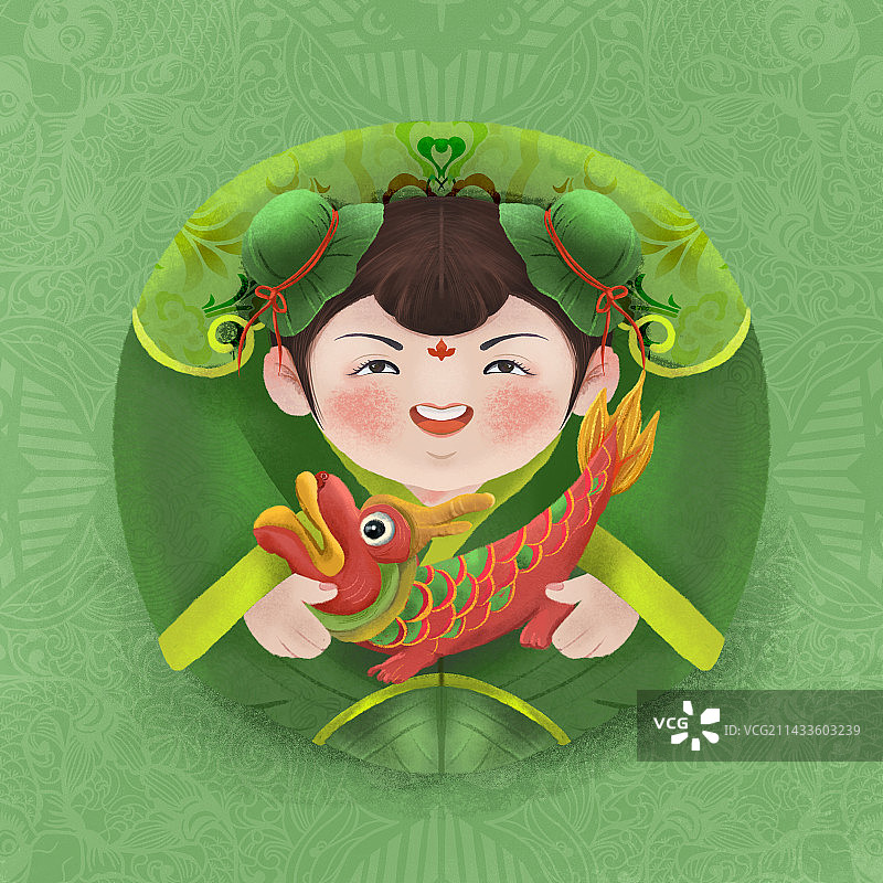 大阿福端午粽子娃娃图片素材