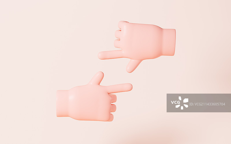 卡通手势社交图3D渲染图片素材