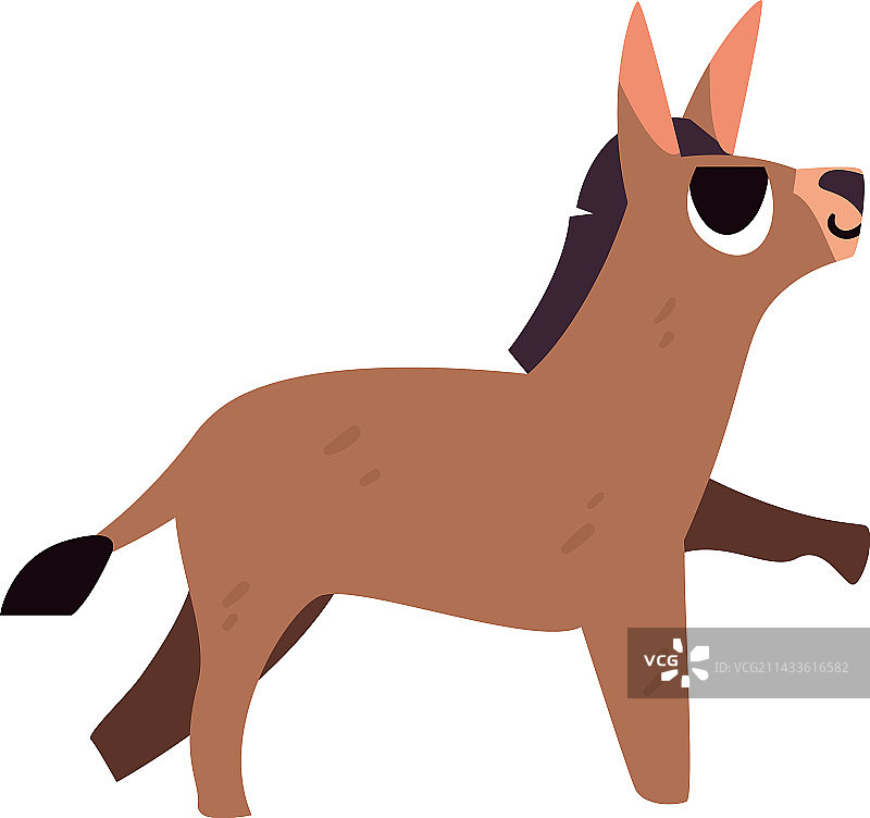 扁平风可爱的小驴图片素材